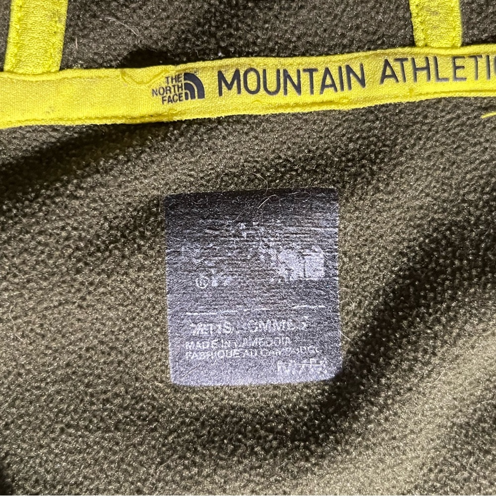 The North Face Olive Jacket with Yellow Accents